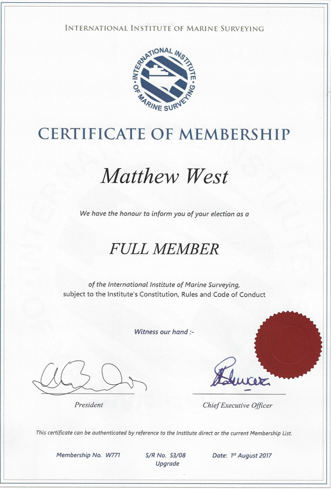 Matt West Elected Full Member IIMS